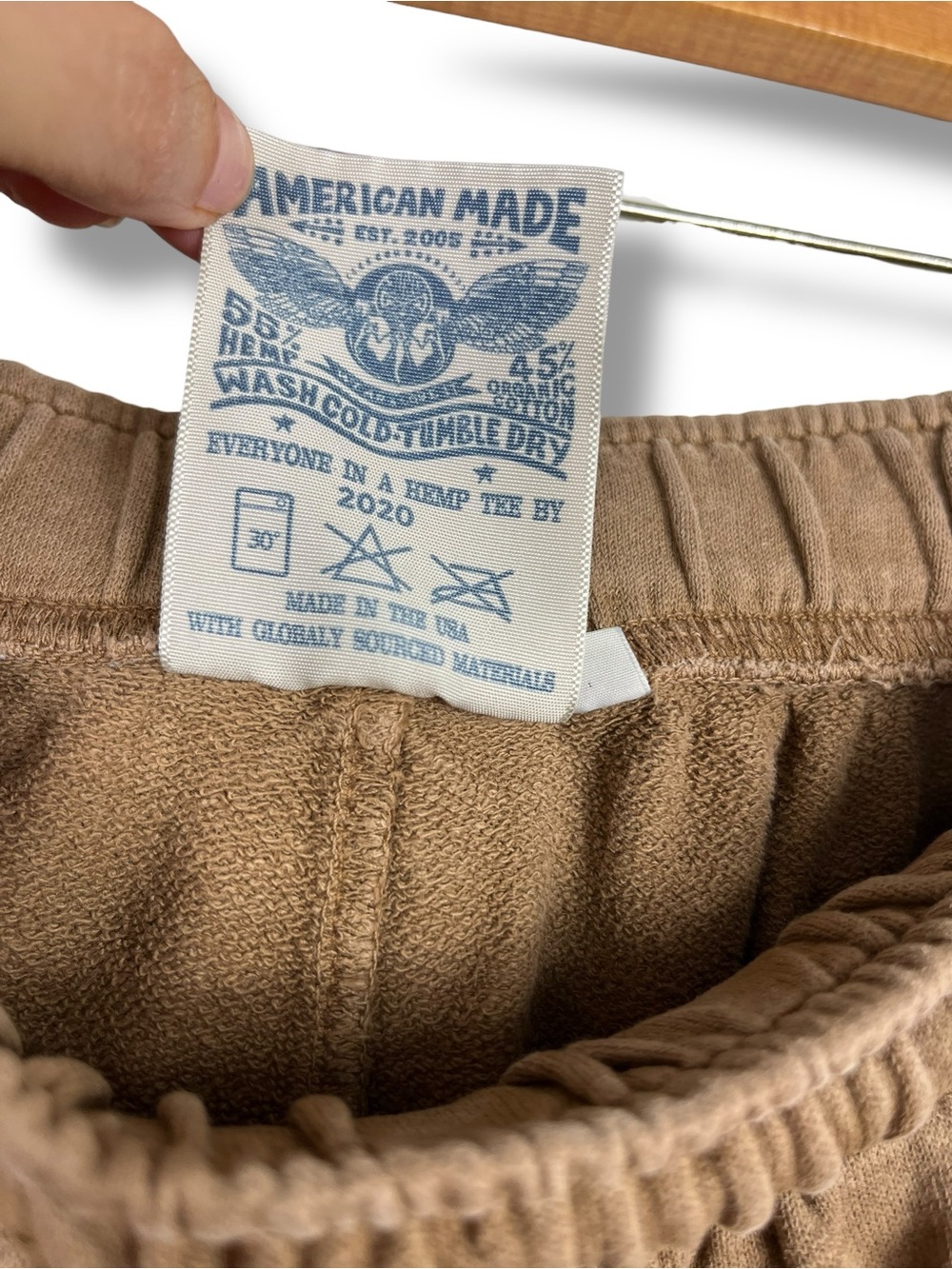 Jungmaven French Terry Sport Short Coyote Tan Medium Hemp Organic Cotton Unisex - Picture 10 of 13